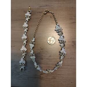 VTG Sarah Coventry Frosted Ivy Necklace & Bracelet
